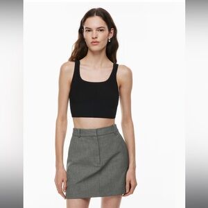 Babaton Sculpt Knit Squareneck Cropped Tank - Black size Small